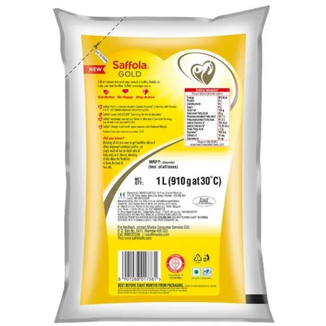 Saffola Gold - Pro Healthy Lifestyle Edible Oil, 3X1 L-3.webp